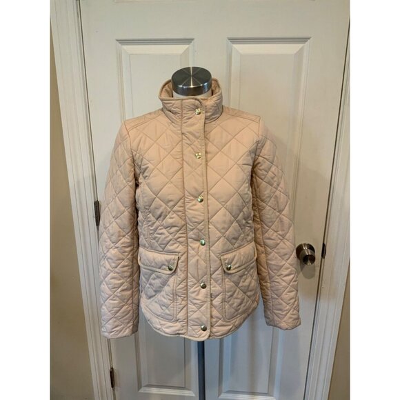 J. Crew Beige Quilted Jacket, Size Small - Picture 1 of 6